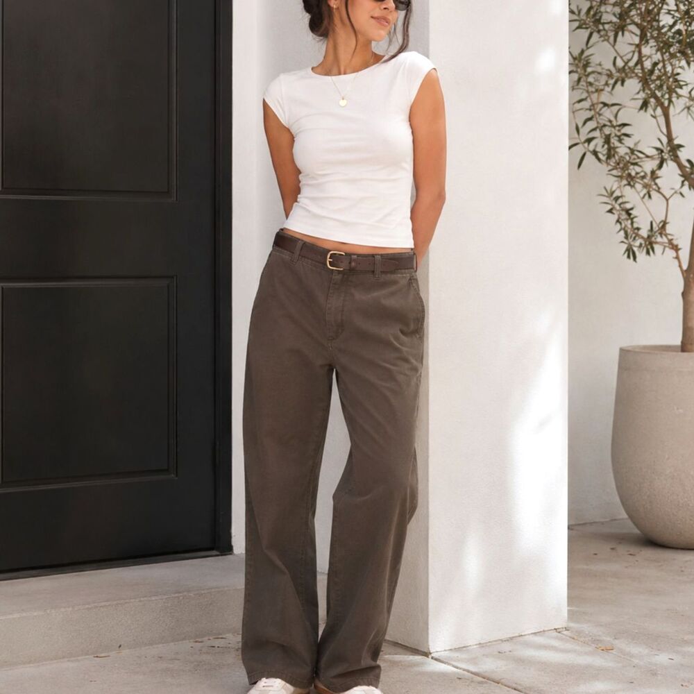 Heritage Roots Olive Wide Leg Jeans, Utility Workwear, 8x30